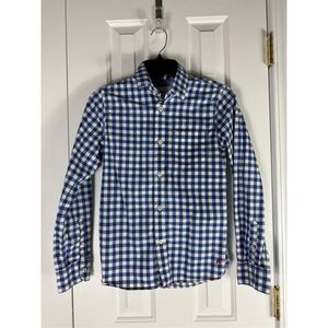 Johnnie B Boys Quality Goods Blue Gingham Long Sleeve Shirt Size 11-12y